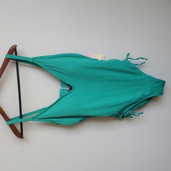 NWT Stoney Clover Lane women's green cheeky high-leg one piece swimsuit - Picture 1 of 12